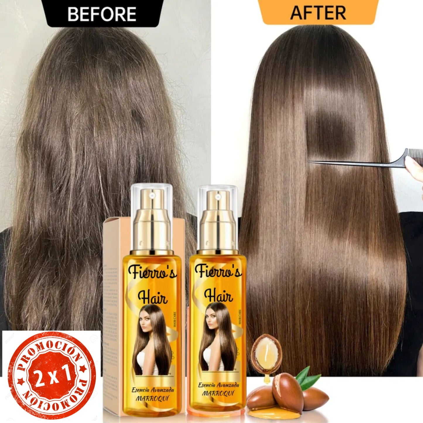 👩🦰COMPRA 1 + 1 GRATIS✨ Aceite Reparador de Cabello Seco y Dañado, duradero