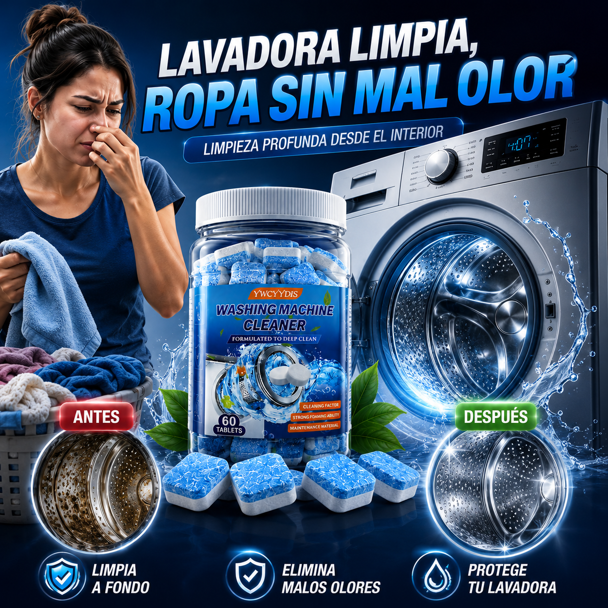 Tarro Huele-Rico™ completo lavadora mantenimiento🔥250 ml