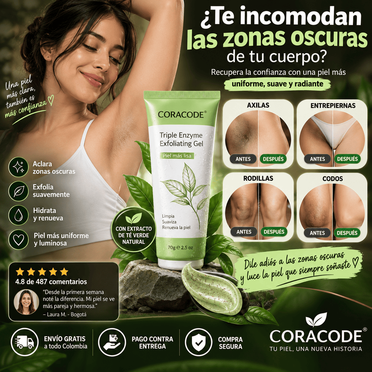 Crema avanzada CORACODE™🌹para exfoliar y despigmentar🌸